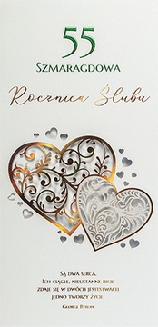 55 Rocznica Ślubu Szmaragdowa Kartka lux DLLUX44R