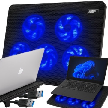 PODSTAWKA PODKŁADKA CHŁODZĄCA POD LAPTOPA NOTEBOOKA PODŚWIETLENIE 12-17''