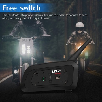 EJEAS V6 PRO 1200M KASK MOTOCYKLOWY 2 ZESTAWY