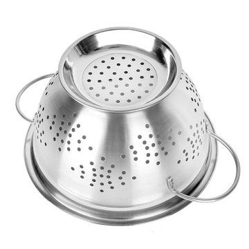 Набор из 3 кухонных МЕТАЛЛИЧЕСКИХ ЧАШ + сито, дуршлаг из нержавеющей стали, набор.