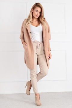 ПАЛЬТО ЖЕНСКОЕ КУРТКА ИЗ АЛЬПАКИ СВИТЕР ТЕПЛЫЙ С ДЛИННЫМ КАПЮШОНОМ НА МОЛНИИ CAMEL 1946