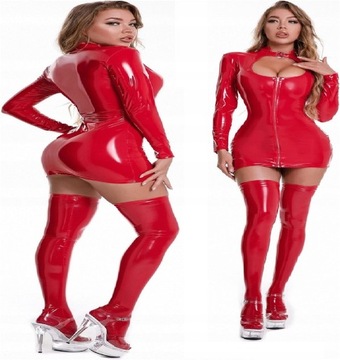 KOSTIUM SUKIENKA i POŃCZOCHY STRÓJ KOMPLET SEXY L