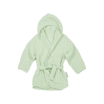 Meyco Baby Jednokolorowy szlafrok - muslinowy - soft green - 86/92