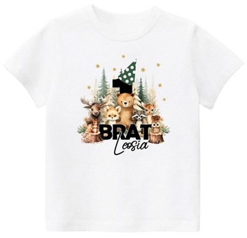 Koszulka personalizowana dla brata BRAT zestaw LAS ROK r. 146