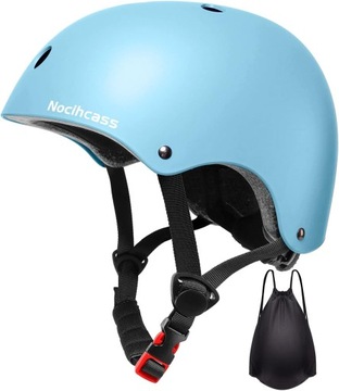 Kask Na Rolki Rower Deske M (55-58 cm) - Jasnoniebieski, Lekki i Bezpieczny
