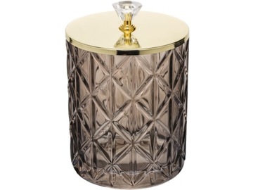 Декоративный стеклянный контейнер с крышкой - бронза