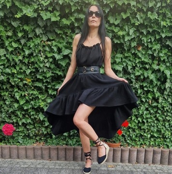 BOHO czarna sukienka maxi 4XL/5XL (S-5XL)