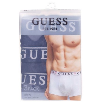 GUESS BOKSERKI MĘSKIE MAJTKI BRIAN HERO BOXER TRUNK 3PK GRANATOWE r.XL