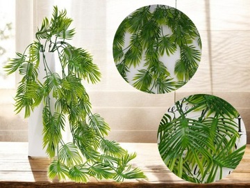 ИСКУССТВЕННЫЕ ЛИСТЬЯ XXL ЗЕЛЕНАЯ НАСТЕННОЕ РАСТЕНИЕ ПОДВЕСНОЕ 75 СМ ТОЛЩАЯ ПЕРЕГРУЗКА