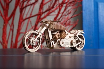 Мотор Мотоцикл ПАЗЛ 3D механический деревянный