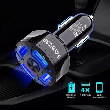 БЫСТРОЕ ЗАРЯДНОЕ УСТРОЙСТВО QC 3.0, 4 разъема USB