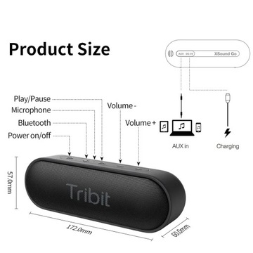 Портативная Bluetooth-колонка Tribit XSound IPX7 с лучшей водонепроницаемостью