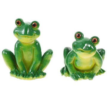 Garden Frog Ornament Animal Figurine 2 Pcs