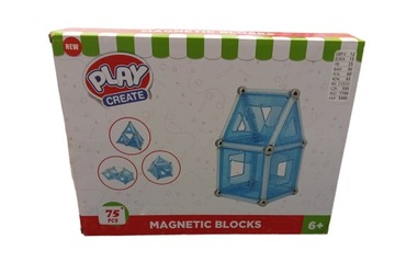 PLAY CREATE KLOCKI MAGNETYCZNE 75 el magnetic blocks PEPCO