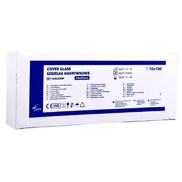 Szkiełka nakrywkowe mikroskopowe 20x20mm 1000szt.