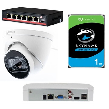 Zestaw kamer do monitoringu 1x 2MPx ZOOM x5 IP AI