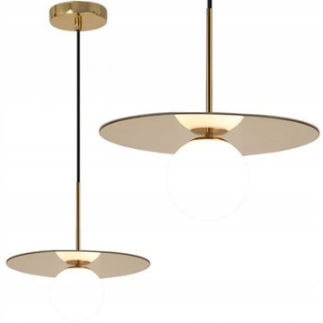 LAMPA SUFITOWA WISZĄCA RING KULA BIAŁA ZŁOTA GLAM APP939