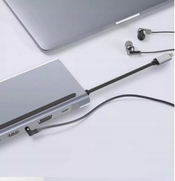 АДАПТЕР USB C HUB MACBOOK AIR PRO M1 M2 M3 2x HDMI USB SD VGA RJ45 12in1 PD