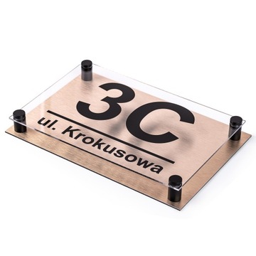 АДРЕСНАЯ ТАБЛИЧКА PLEX АЛЮМИНИЙ + ПРОСТАВКИ