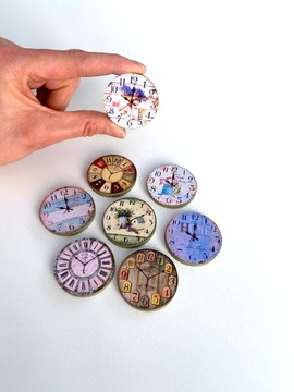 Miniaturowy zegar do domku dla lalek vintage