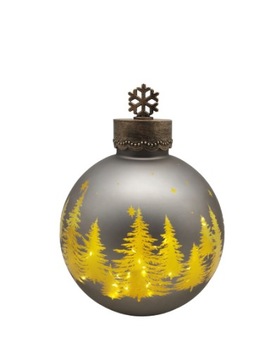 СВЕТОДИОДНАЯ СТЕКЛЯННАЯ ПОДВЕСКА ДЛЯ УКРАШЕНИЯ СТОЯЧЕЙ 35,5 СМ ЗОЛОТО-СЕРЫЙ