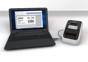 Принтер Brother QL-820NWB, два цвета