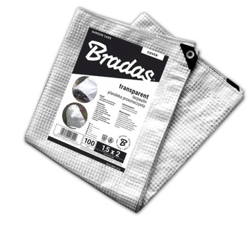 PLANDEKA 1,5x2 PRZEŹROCZYSTA ZBROJONA 100g 1,5x2