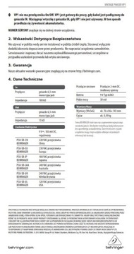 VP1 Efekt gitarowy modulujący typu Phaser Behringer