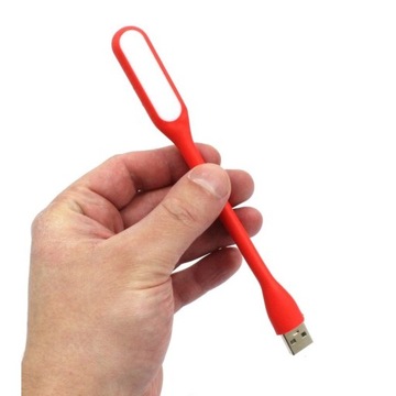 SLIM РЕЗИНОВАЯ ЛАМПА ДЛЯ НОУТБУКА ДЛЯ USB, красная