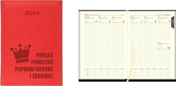 Kalendarz książkowy B5 tygodniowy 2025 rożne kolory GRAWER LOGO