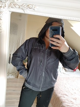 Adidas kurtka sportowa wiatrówka kaptur S