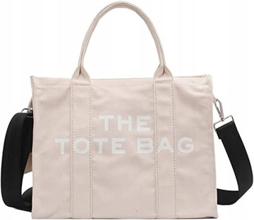 TOREBKA DAMSKA PŁÓCIENNA THE TOTE BAG ECRU 30x25CM
