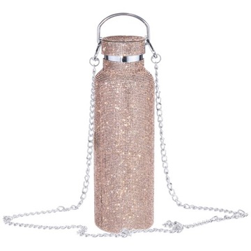 Butelka z łańcuszkiem 500ml Glitter Vacuum Rainbow