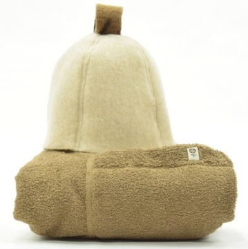 ZESTAW męski do sauny - Ręcznik / kilt, czapka
