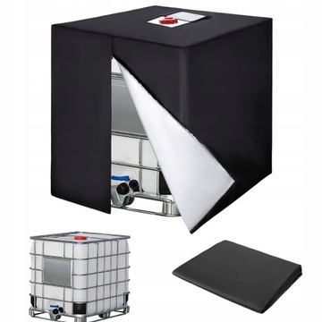 Zbiornik na deszczówkę 1000 l 116 x 120 cm czarny