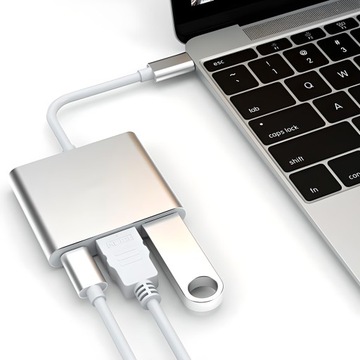 АДАПТЕР 3В1 USB-C 4K HDMI-концентратор USB 3.0