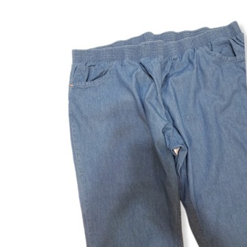 JANINA jeansowe cienkie spodnie jogger na gumie 50/52