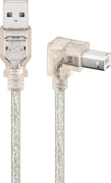 Kabel USB 2.0 Hi-Speed 90°, Przezroczysty 0.5 m