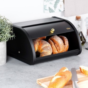 ХЛЕБ Контейнер для хлеба, булочек, металл, черный, кухня