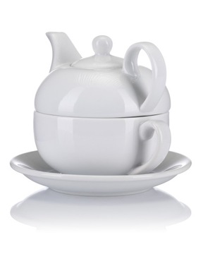 BASIC DZBANEK Z FILIŻANKĄ TEA FOR ONE BIAŁY 350ML