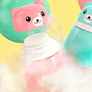 Butelka z dozownikiem do pudru dla niemowląt w kolorze różowym