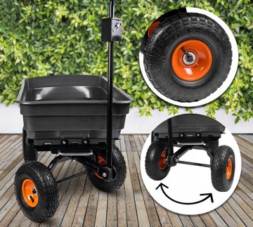 ПРИЦЕП ДЛЯ САДОВОГО ТРАНСПОРТА ПРИЦЕП ТАЧКА НАДУВНЫЕ КОЛЕСА ДО 300 КГ 75 Л