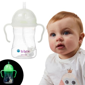 B.box bidon dla dzieci - kubek niekapek ze słomką 240 ml Glow in the dark