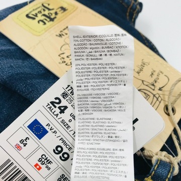 DESIGUAL elastyczne spodnie jeansy HAFTY gumki 24
