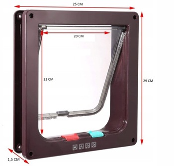 ДВЕРЬ ДЛЯ СОБАКИ/КОШКИ 4 СТОРОНЫ КОРИЧНЕВАЯ XL