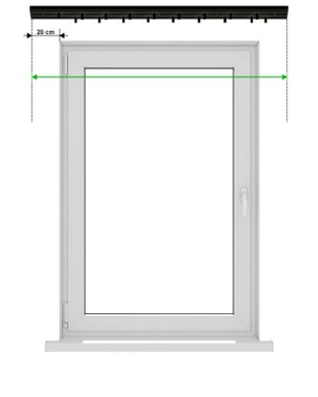 ЧЕРНЫЙ ДВОЙНОЙ потолочный карниз с крышкой Потолочный карниз с крышкой 360