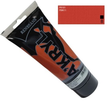 Farba akrylowa 200ml, siena palona, Renesans NR 24