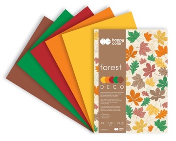 Blok DECO FOREST A4 20 k 5 kolorów HAPPY COLOR