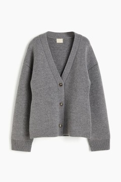 100% WEŁNA grubszy kardigan H&M sweter bardzo ciepły M