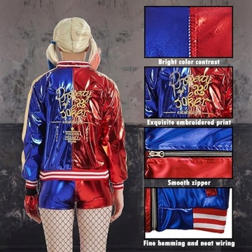 НАРЯДЫ ХАРЛИ КУИНН ДЖОКЕР КУРТКА ДЛЯ КОСПЛЕЙ ОДНОРАЗОВАЯ СТОЙКА 165-170см XL